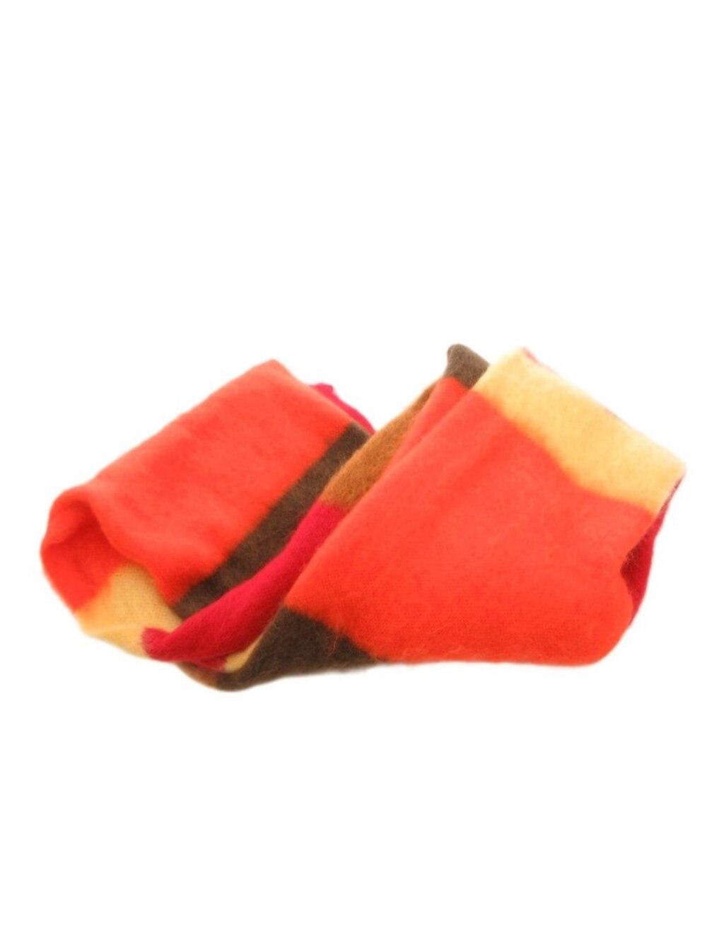 Moncler Sciarpa Scarf Shawl Border Pattern Mohair Wool Logo Multicolor - Picture 3 of 6